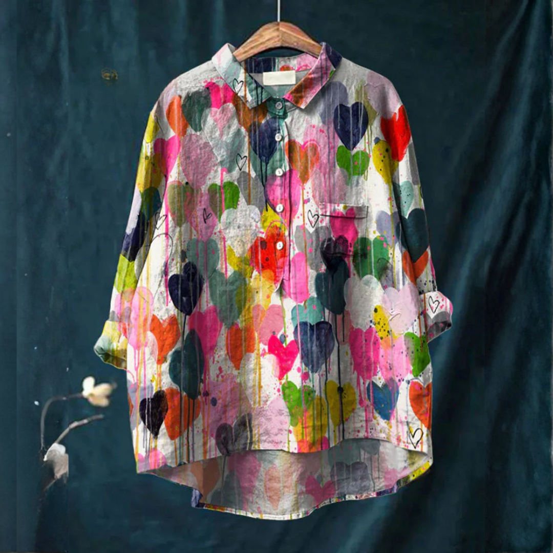 Carlotta – Camisa de lino estampada
