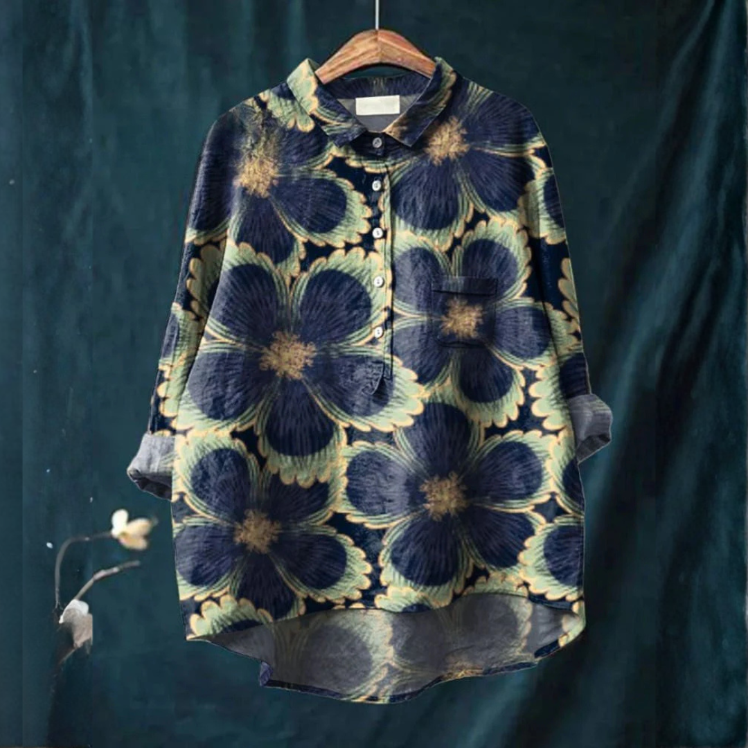 Chiara – Camisa de lino estampada
