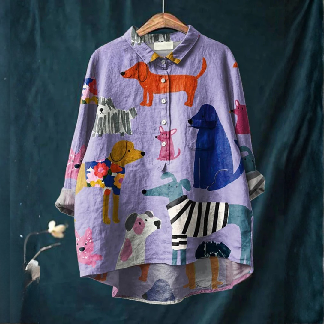 Ginevra – Camisa de lino estampada