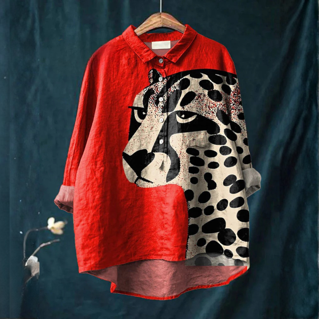 Ornella – Camisa de lino estampada