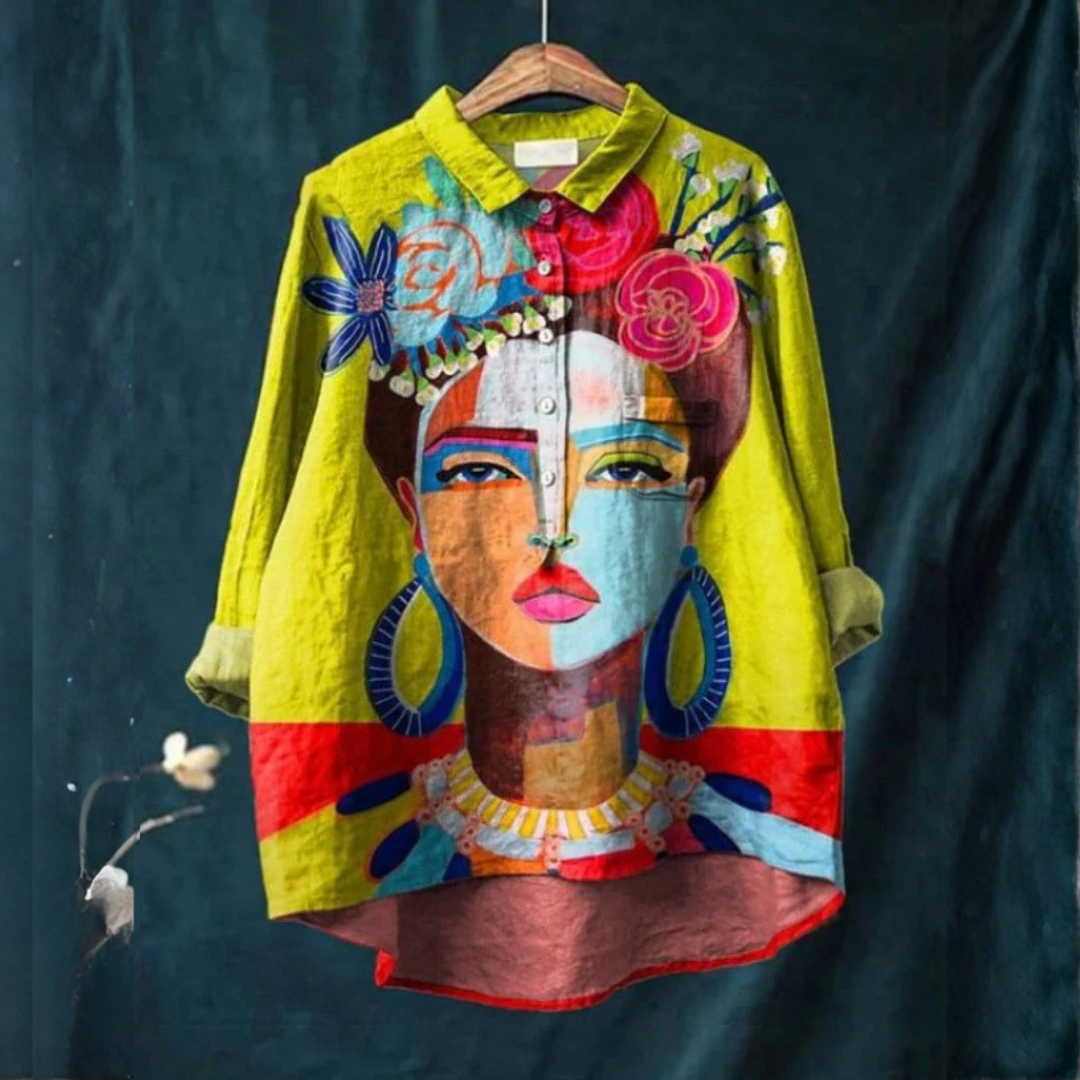 Margherita – Camisa de lino estampada