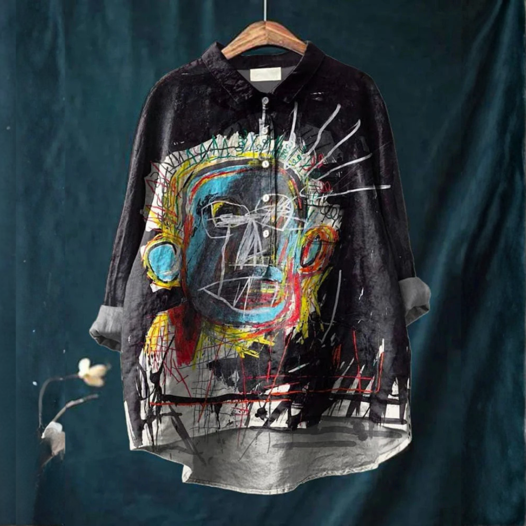 Bianca – Camisa de lino con estampado