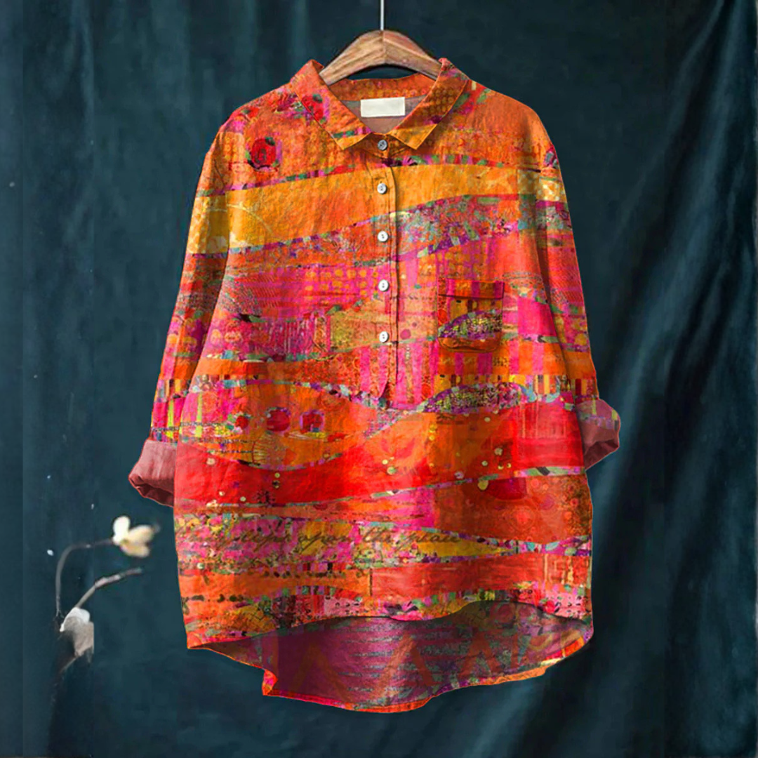Vanessa – Camisa de lino estampada