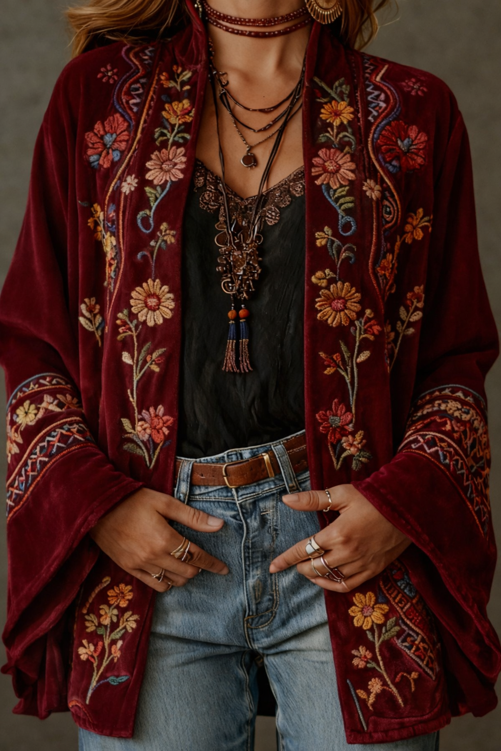 Kerrie - Kimono Bohemio Premium Terciopelo