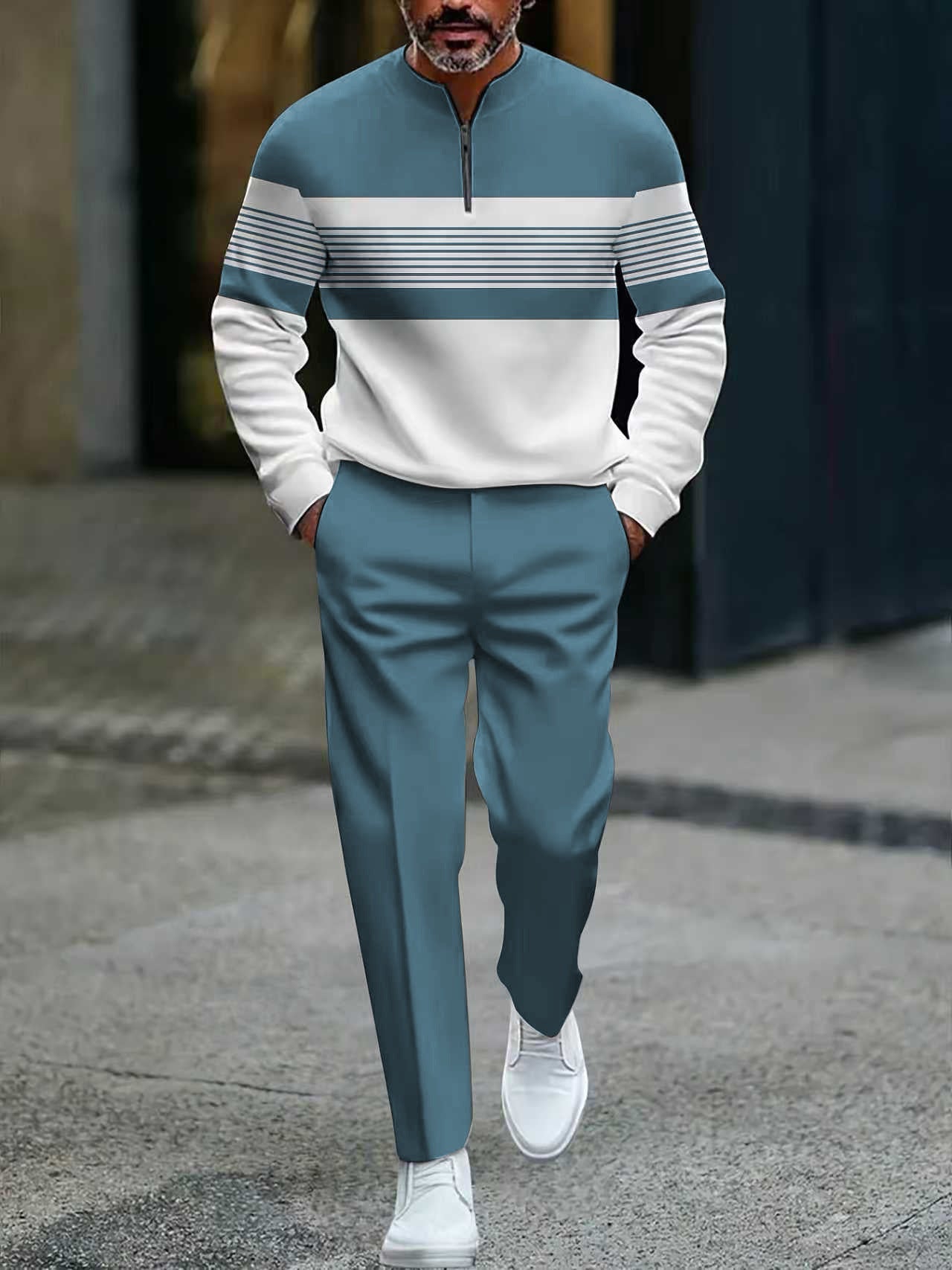 Conjunto para hombre con estampado: jersey y pantalón