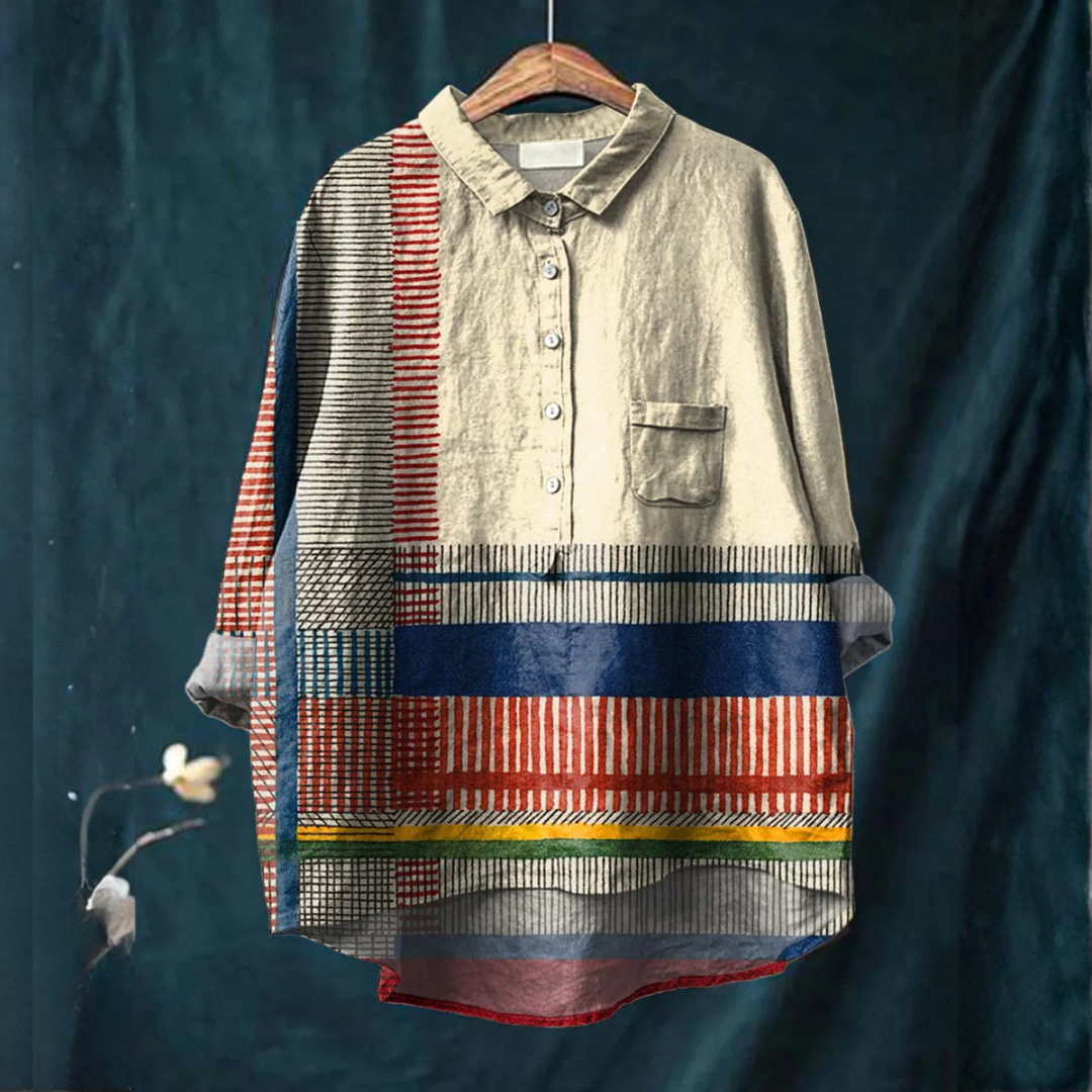 Zaira – Camisa de lino estampada