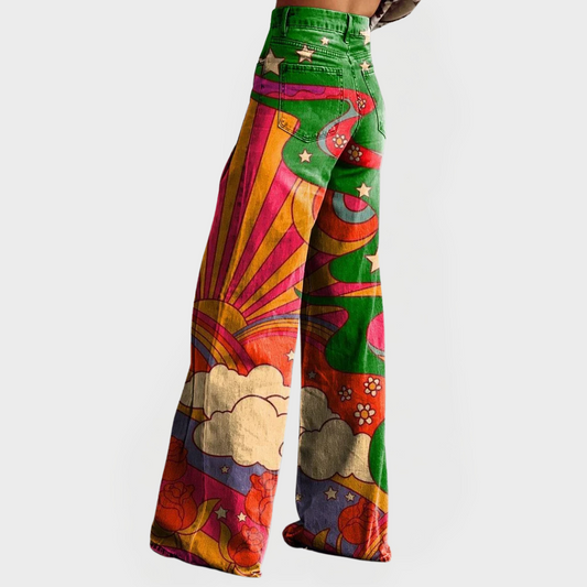 Vaqueros de moda de corte ancho