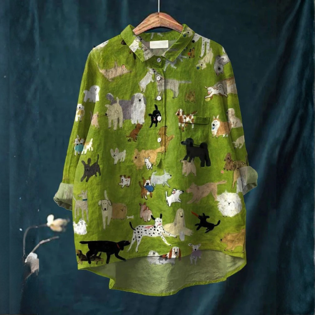 Lavinia – Camisa de lino estampada