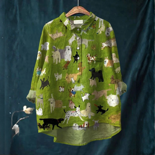 Lavinia – Camisa de lino estampada