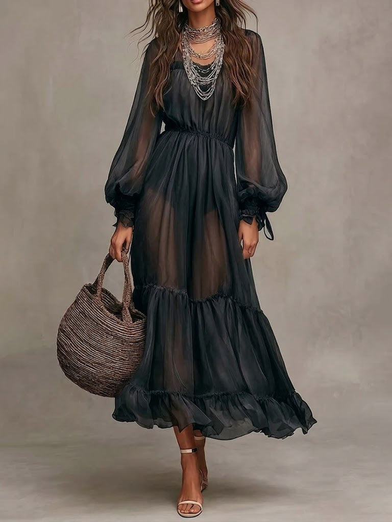 Gerda | Vestido midi elegante con escote en V
