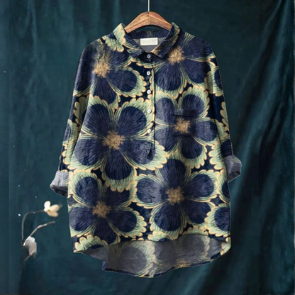 Chiara – Camisa de lino estampada