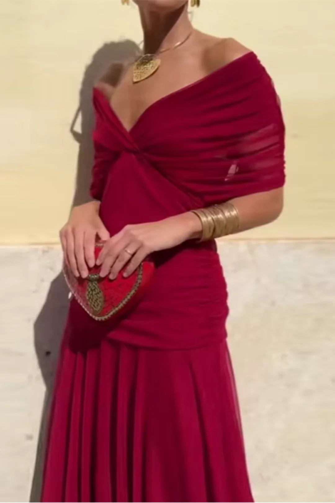 Vestido Maxi Elegante de Evento con Escote en V