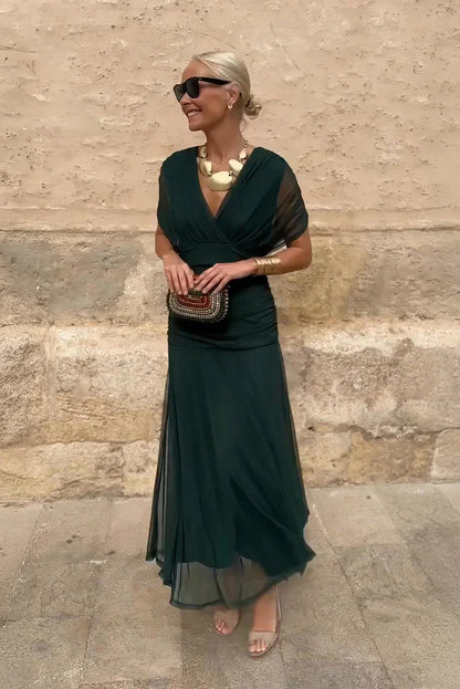 Vestido Maxi Elegante de Evento con Escote en V