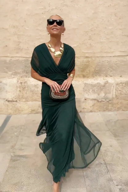 Vestido Maxi Elegante de Evento con Escote en V