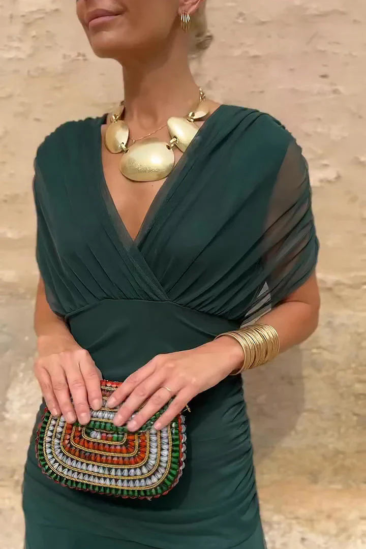 Vestido Maxi Elegante de Evento con Escote en V