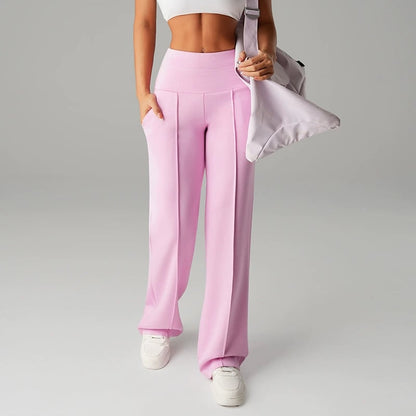 Pantalones rectos lisos de mujer