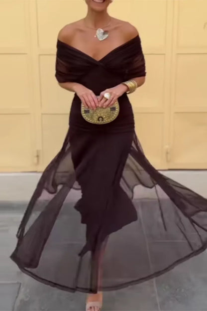 Vestido Maxi Elegante de Evento con Escote en V