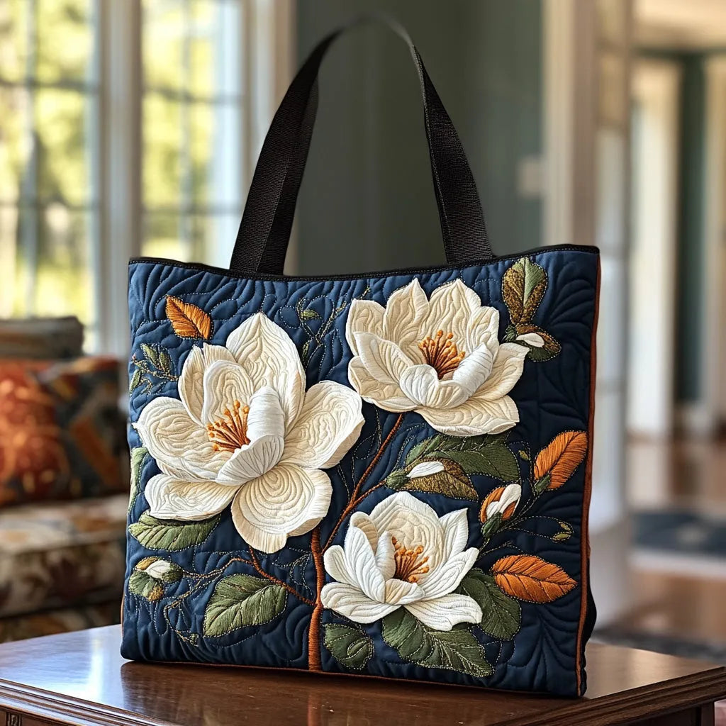 Bolso Acolchado Artesanal con Magnolia