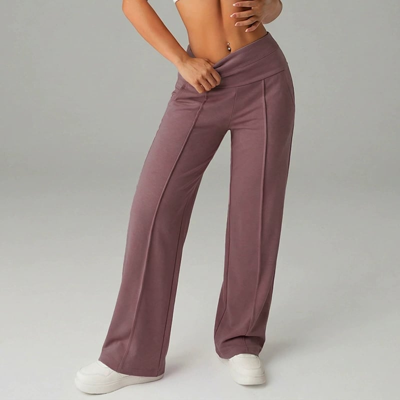 Pantalones rectos lisos de mujer