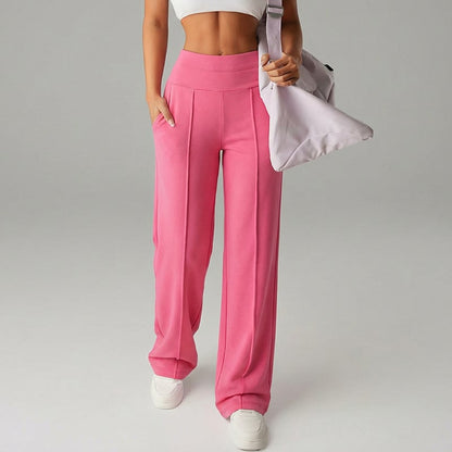 Pantalones rectos lisos de mujer