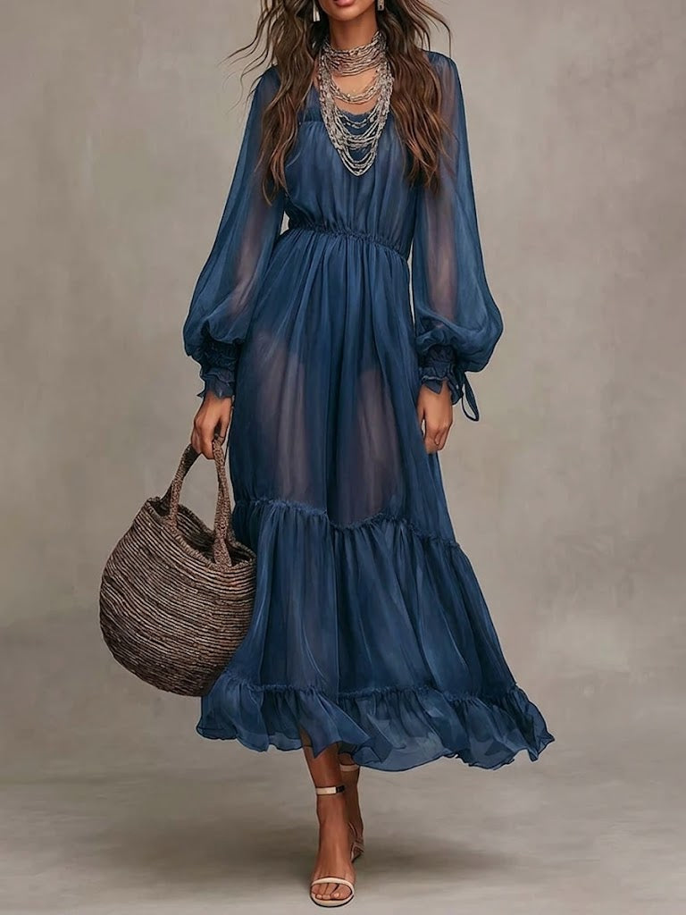 Gerda | Vestido midi elegante con escote en V