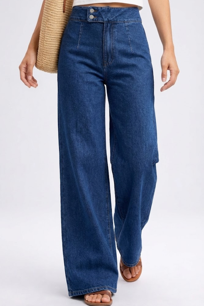 📢📢¡50 % de descuento! ⏰Vaqueros de mujer de cintura alta y pierna ancha