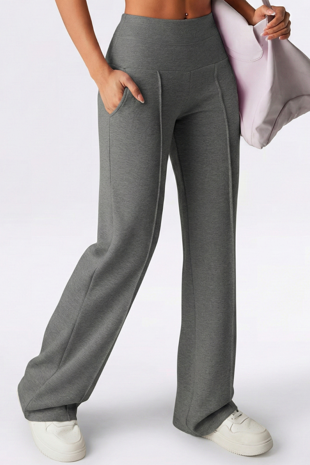 Pantalones rectos lisos de mujer