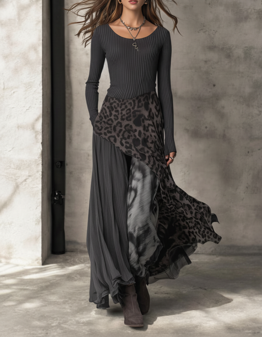 Alba Montiel™ | Vestido Largo Leopardo