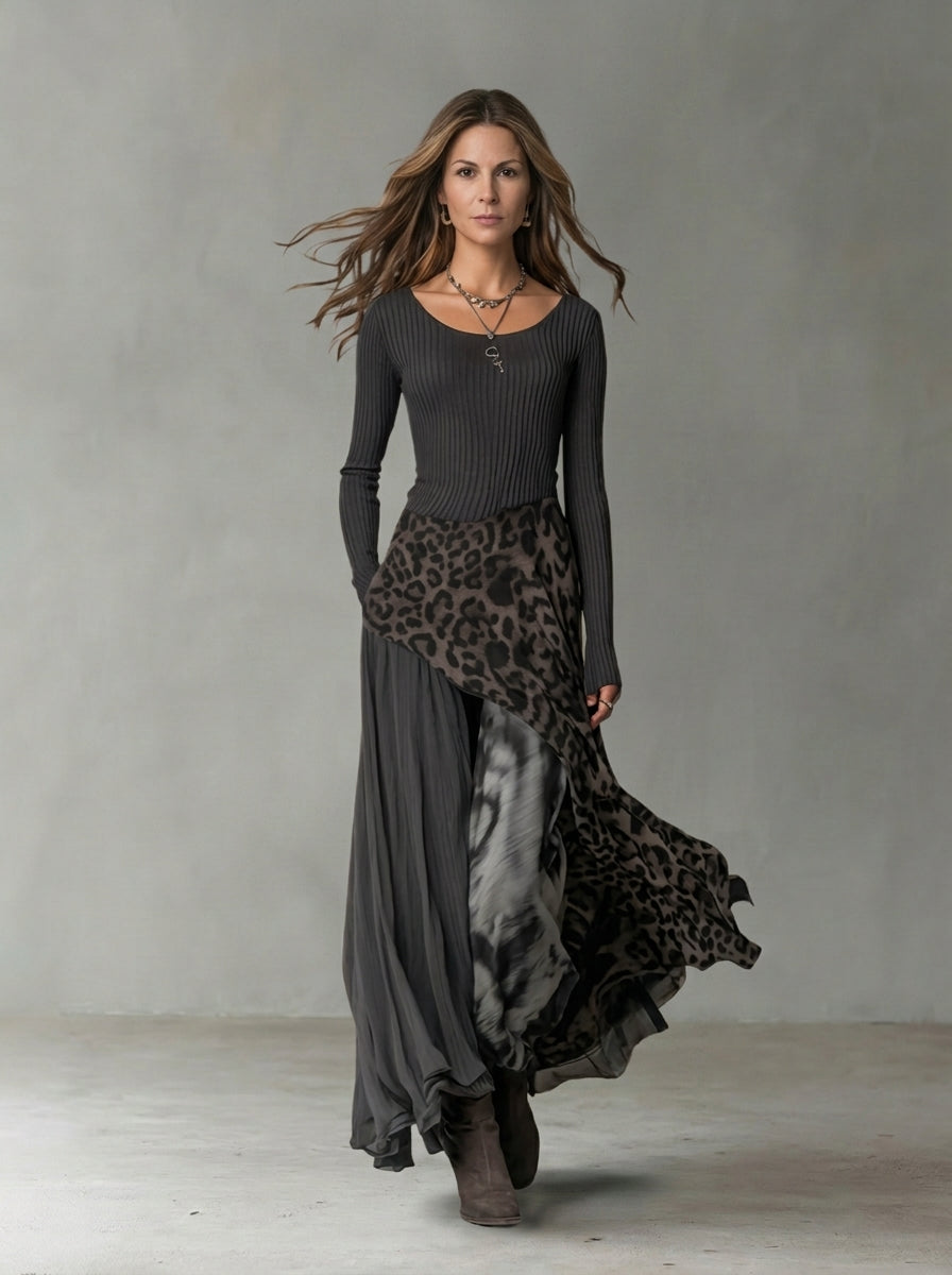 Alba Montiel™ | Vestido Largo Leopardo