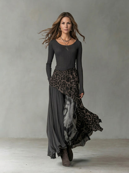 Alba Montiel™ | Vestido Largo Leopardo