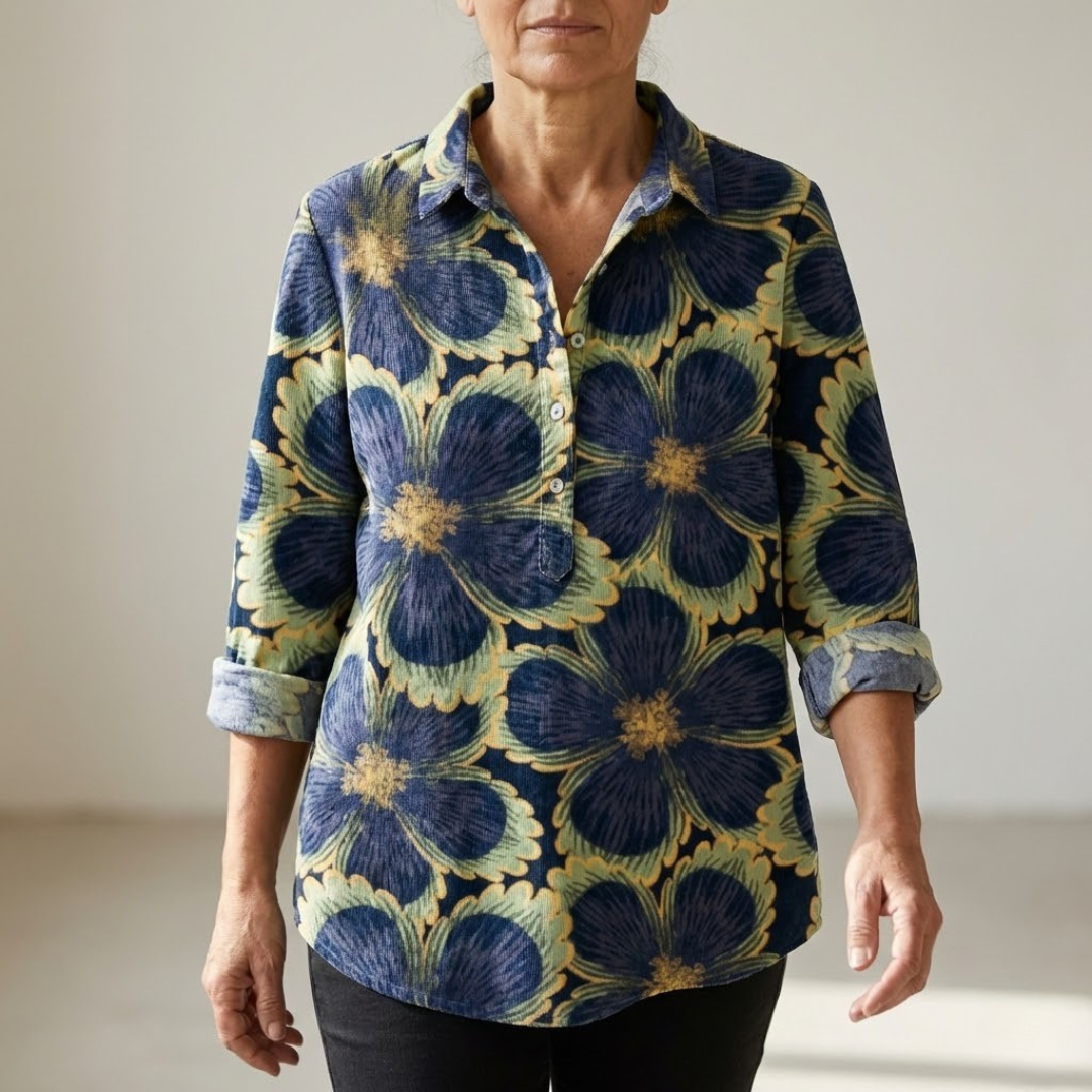 Chiara – Camisa de lino estampada