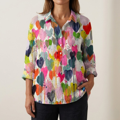 Carlotta – Camisa de lino estampada