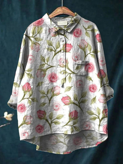 Tiziana | Camisa de lino con estampado