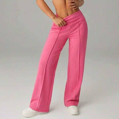 Pantalones rectos lisos de mujer