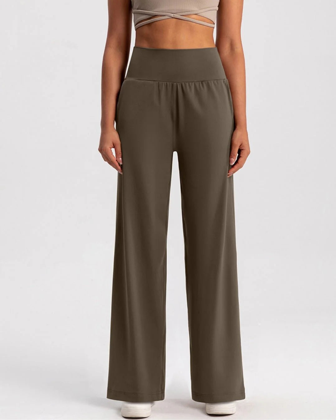 Pantalones rectos de cintura alta Nero