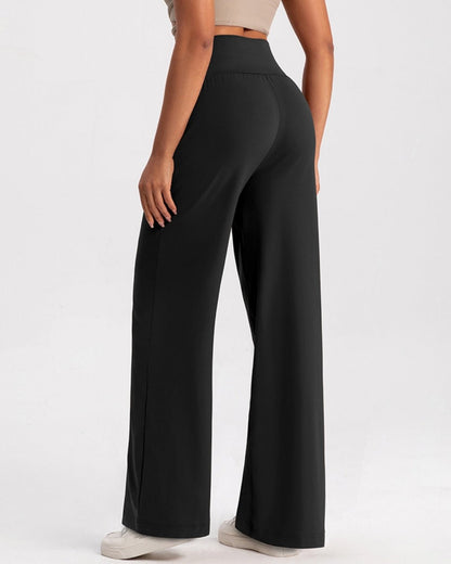 Pantalones rectos de cintura alta Nero