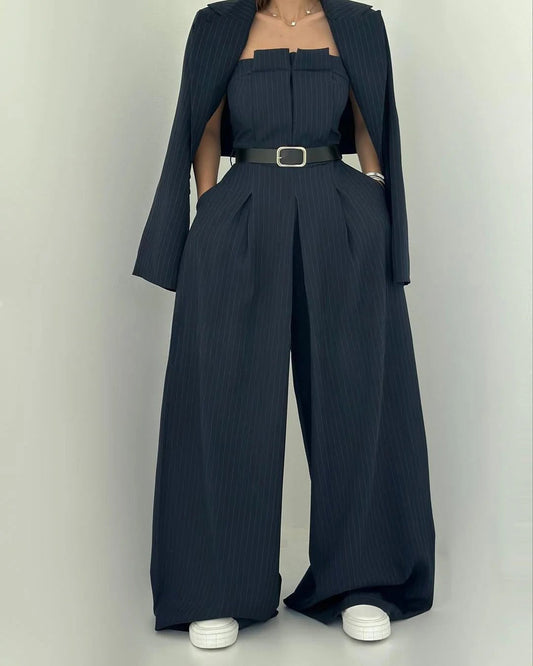 Alba Montiel™ | Conjunto femenino de top bustier y americana – Elegancia y estilo actual