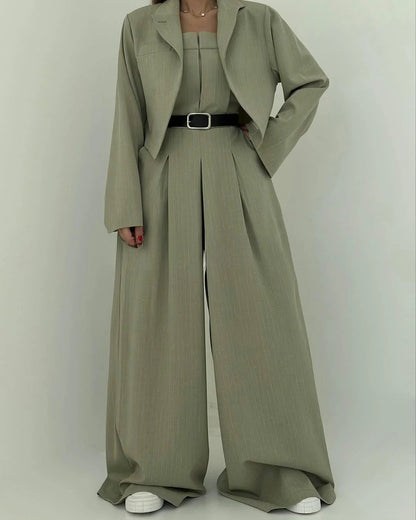 Alba Montiel™ | Conjunto femenino de top bustier y americana – Elegancia y estilo actual