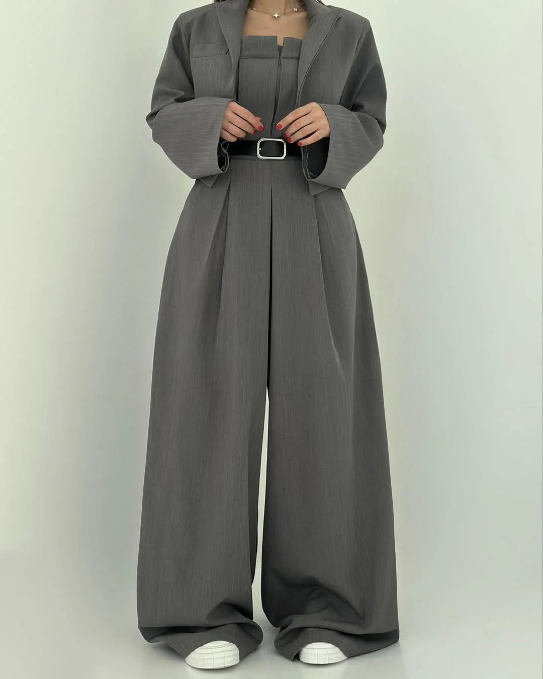 Alba Montiel™ | Conjunto femenino de top bustier y americana – Elegancia y estilo actual