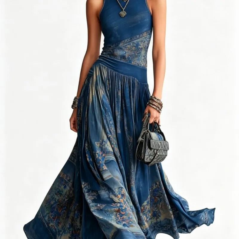 AZUREA – Vestido Largo de Diseño Fluido y Elegante