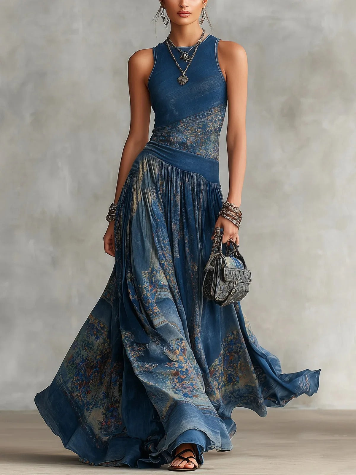 AZUREA – Vestido Largo de Diseño Fluido y Elegante