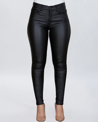 Pantalones ajustados de cuero Nero