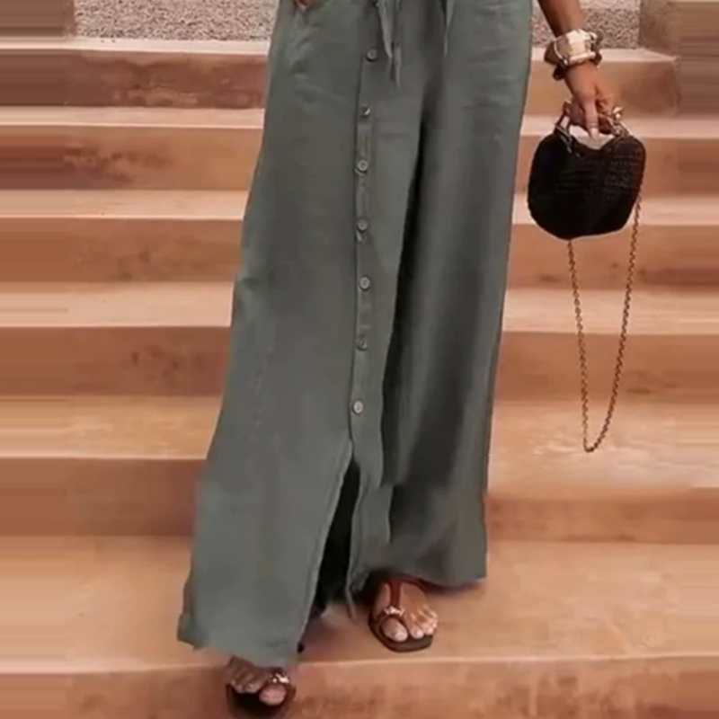 Conjunto elegante de dos piezas para mujer en color liso