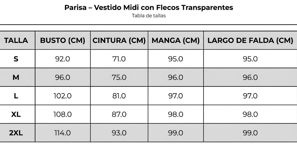 Parisa – Vestido midi con flecos transparentes ✨