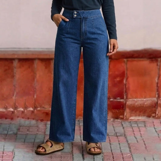 Vaqueros de mujer de cintura alta y pierna ancha