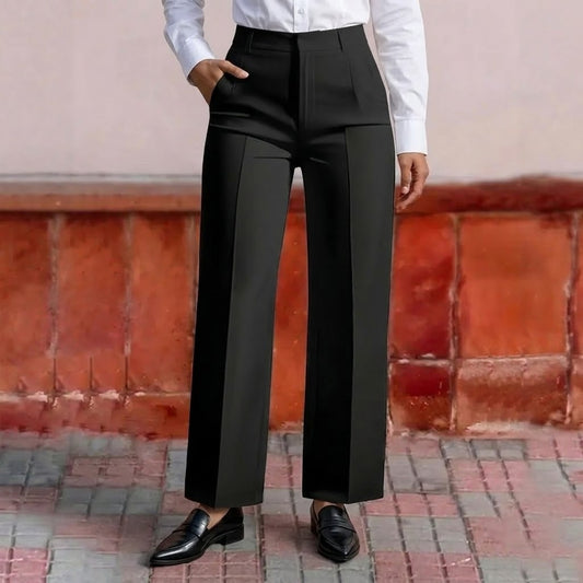 Pantalones de traje de mujer con cintura alta