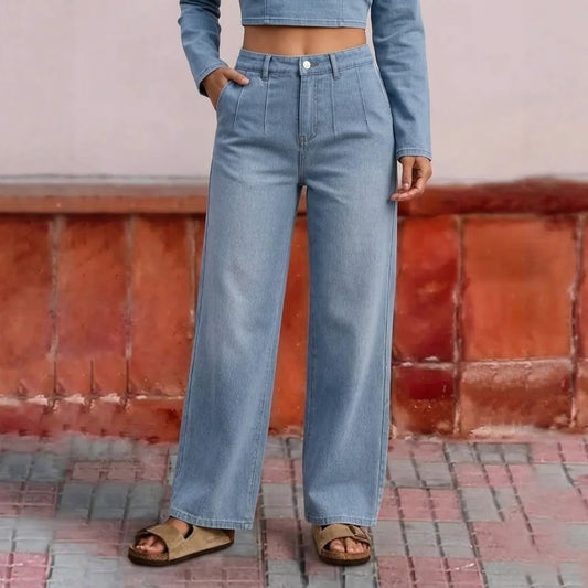 Vaqueros casual de pierna ancha Azzurro